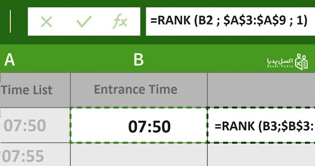 آموزش تابع Rank اکسل